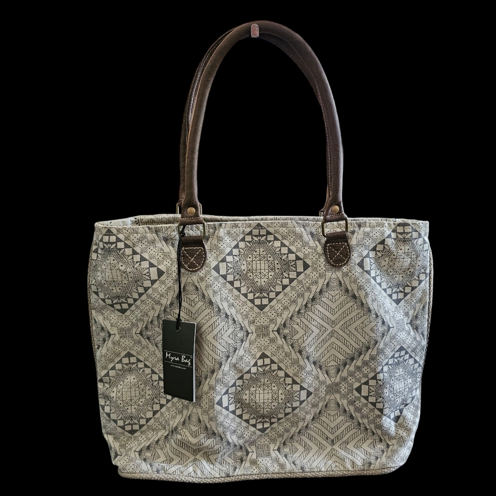 Myra Artisan Canvas Tote Bag - Picture 4 of 11